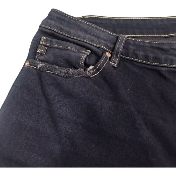 KanCan Dark Blue Distressed Fringe Hem Skinny Jeans - Picture 7 of 13
